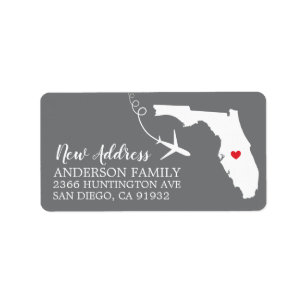 État de Floride Nouvelle étiquette d'adresse de