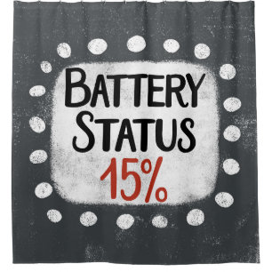État de la batterie Rideau de douche 15 %