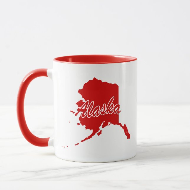 État De L'Alaska En Forme De Mug Rouge (Gauche)