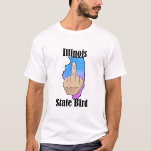 État de l'Illinois t-shirt couleur du doigt moyen