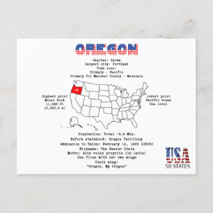 Etat de l'Oregon Américain sur une carte et des in