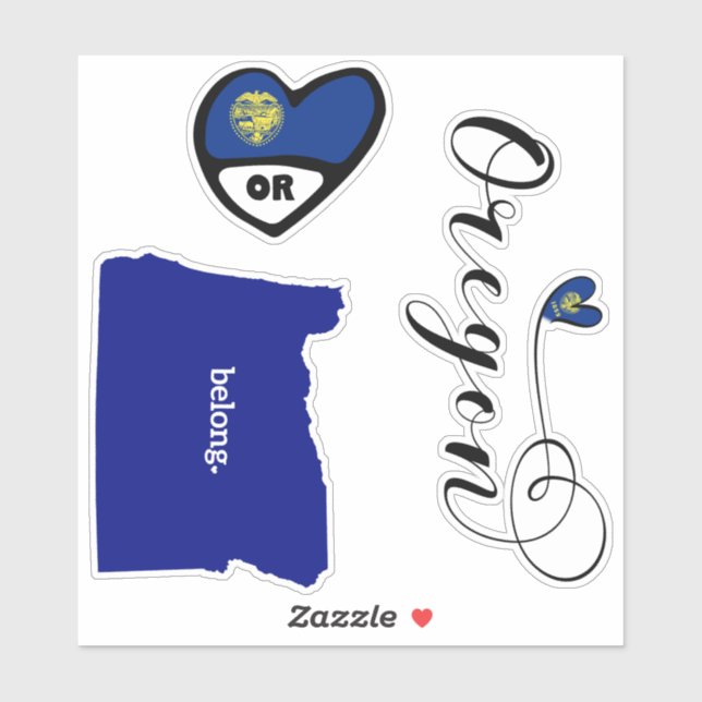 État de l'Oregon, Feuille de Stickers Coupe Die (Feuille)