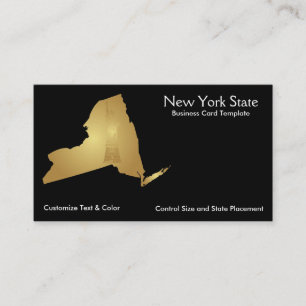 État de New York Carte de visite métal or