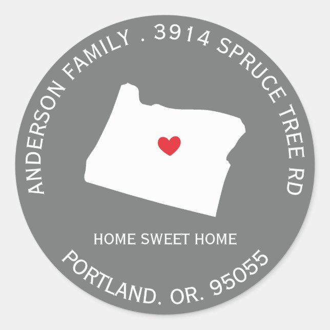 État de OREGON | Nouveau Sticker Étiquette d'adres (Devant)