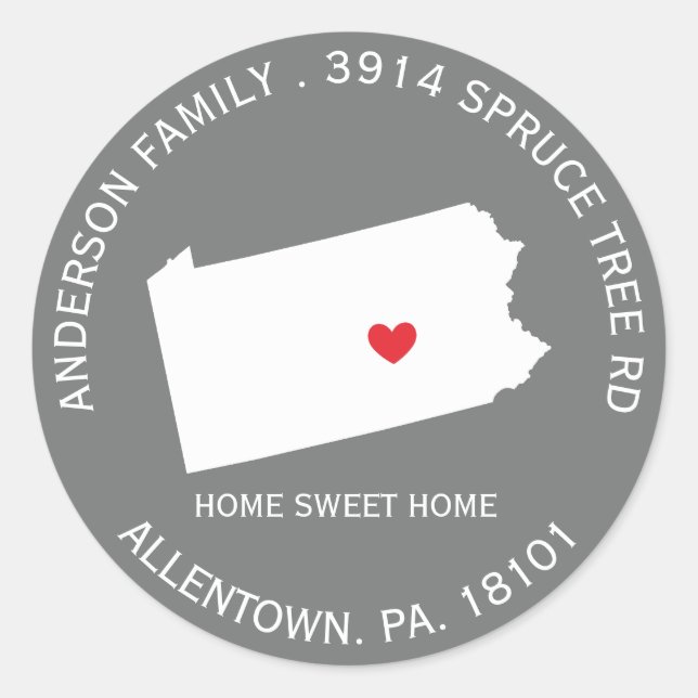État de PENNSYLVANIE | Nouveau Sticker Étiquette d (Devant)