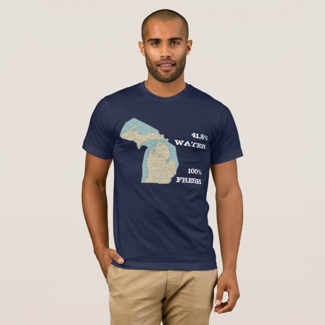 État de T-shirt de Michigan - l'eau 41,5% - Fre (Devant entier)