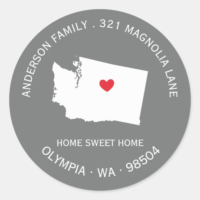 État de WASHINGTON | Nouveau Sticker Étiquette de  (Devant)