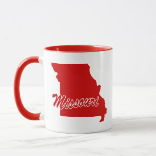 État Du Missouri Forme De Mug Rouge