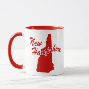 État Du New Hampshire Forme De Mug Rouge