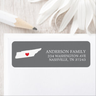 État du TENNESSEE Étiquette de l'adresse de reto