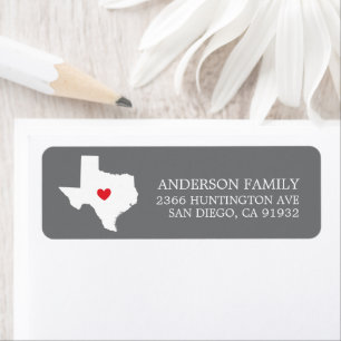 État du Texas Nouvelle étiquette d'adresse de re