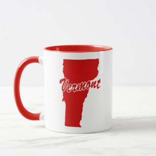 État Du Vermont En Forme De Mug Rouge