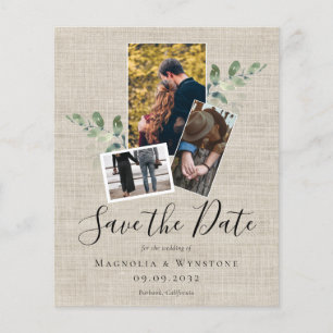 ETAT Eukalyptus Jute-Hochzeit Termin-Vorankündigun Flyer