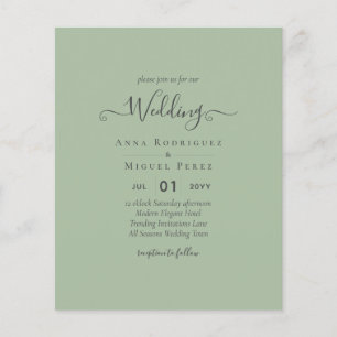 ETAT Hochzeit Salbei Apfel Grün Monochrom Text Flyer