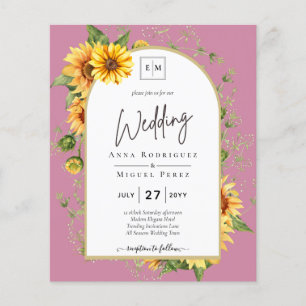 ETAT Hochzeitseinladung Sonnenblumen QR Code Zusag Flyer