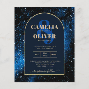 ETAT Hochzeitseinladung Sterne Nacht Blau Gold Hoc Flyer