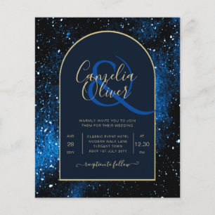 ETAT Hochzeitseinladung Sterne Nacht Himmel Navy B Flyer