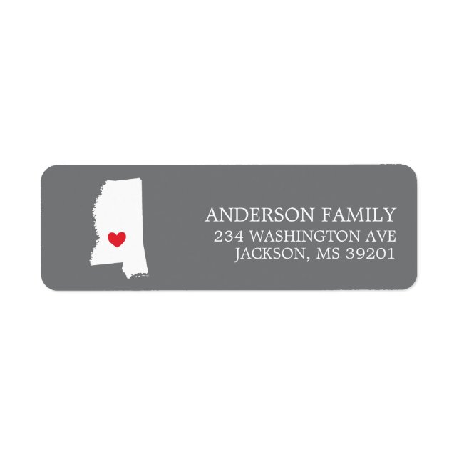État MISSISSIPPI | Étiquette de l'adresse de retou (Devant)