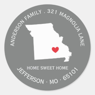 État MISSOURI  Nouveau Étiquette de adresse dome