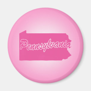 État rose Pennsylvania Magnet