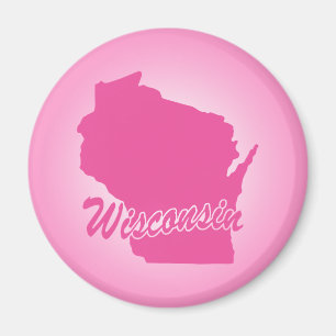 État rose Wisconsin Magnet