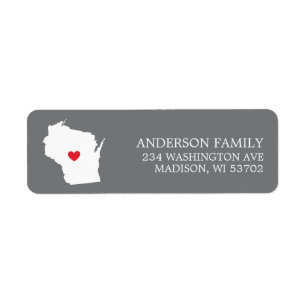 État WISCONSIN Étiquette de l'adresse de retour