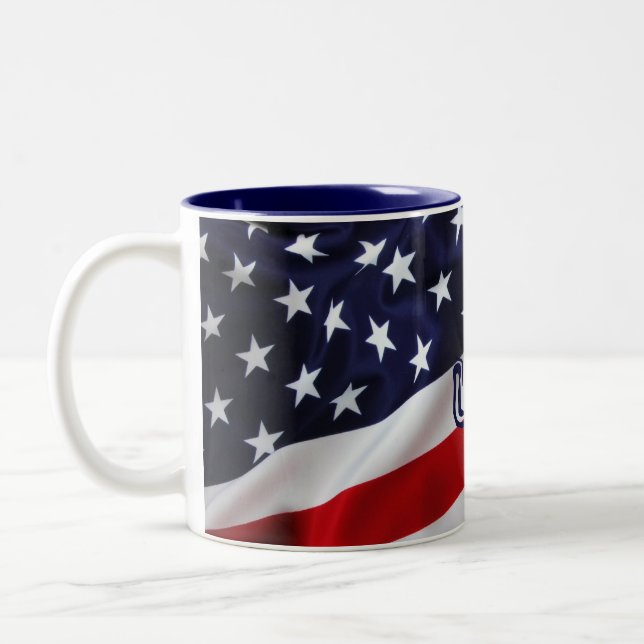 États-Unis Drapeau Étoiles De Mug Et Grilles Rouge (Gauche)
