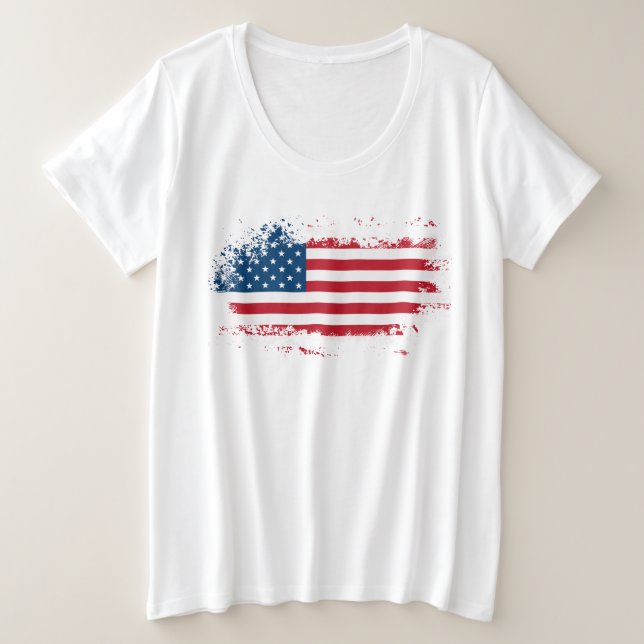 États-Unis Drapeau féminin T-shirt de base taille  (Design devant)
