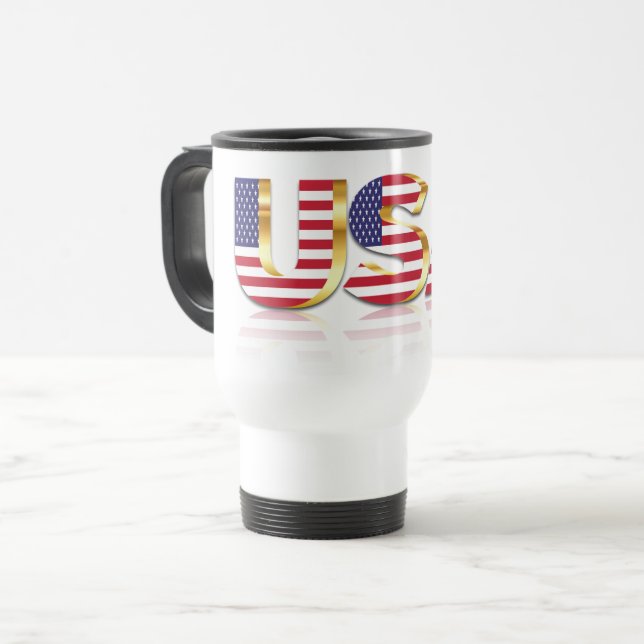 États-Unis Drapeau Voyage Mug États-Unis d'Amériqu (Devant gauche)
