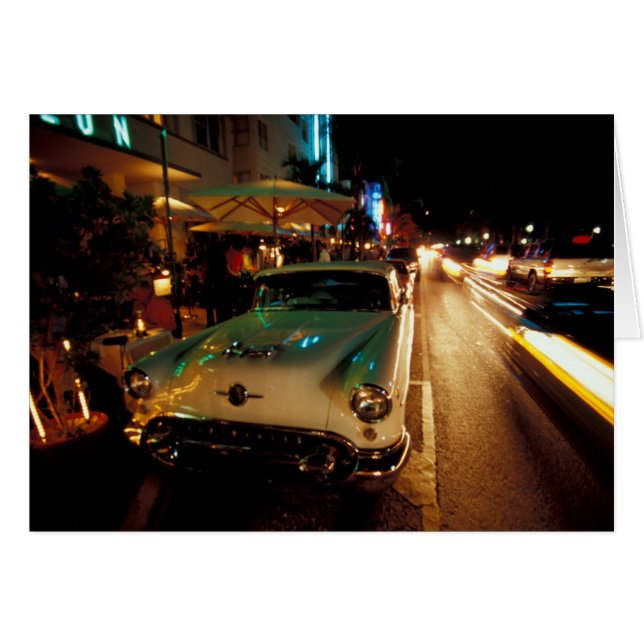États-Unis, Floride, Miami, South Beach la nuit. 2 (Devant horizontal)