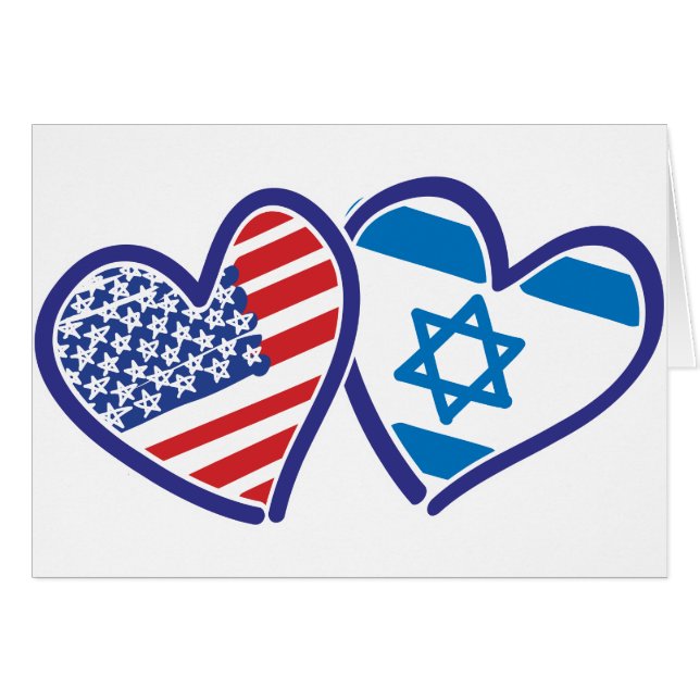 États-Unis Israël Coeur drapeaux (Devant horizontal)