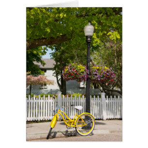 États-Unis, Michigan, île Mackinac. Vélo jaune