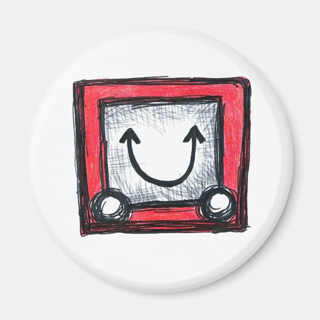 Etch Sketch Lächeln, Standard, 2¼ Zoll Circle Magn Magnet (Vorne)