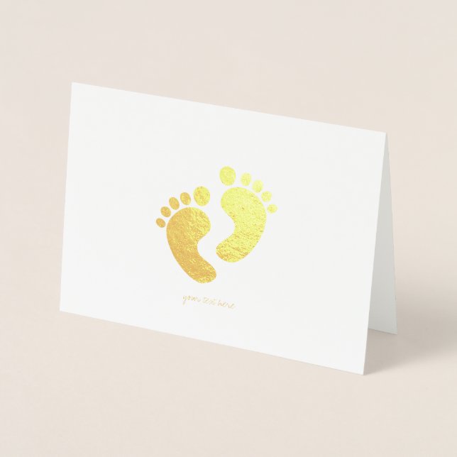 Etched Gold Foil Baby Feet Grußkarten Folienkarte (Vorderseite)
