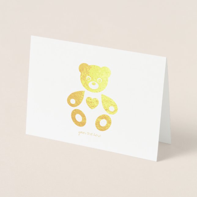 Etched Gold Foil Babybärenkarte Folienkarte (Vorderseite)