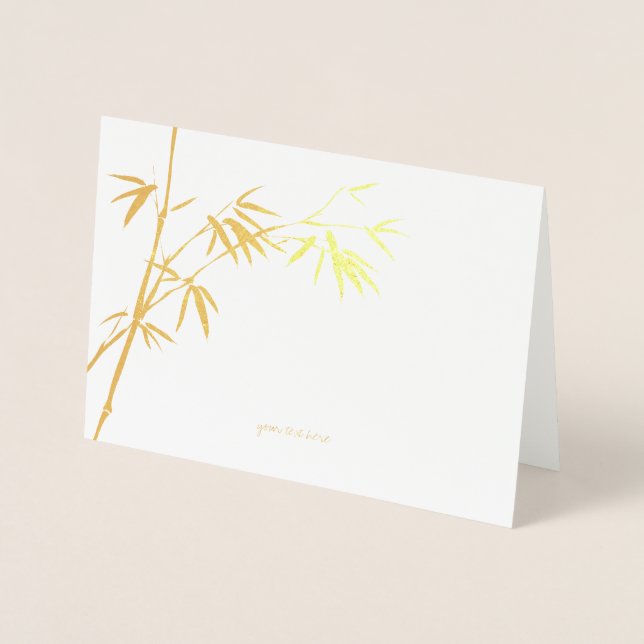 Etched Gold Foil Bamboo Grußkarten Folienkarte (Vorderseite)