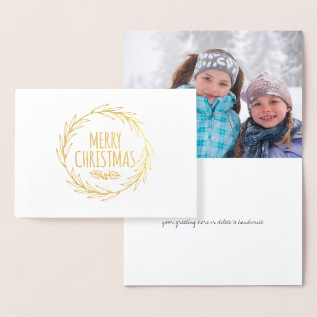 Etched Gold Foil Frohe Weihnachtskartentafel Folienkarte (Anzeige)