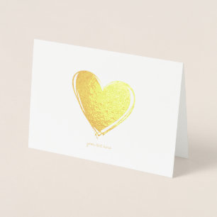 Etched Gold Foil Herzgrußkarten Folienkarte