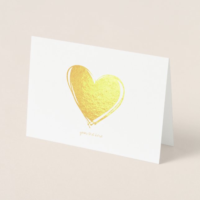 Etched Gold Foil Herzgrußkarten Folienkarte (Vorderseite)