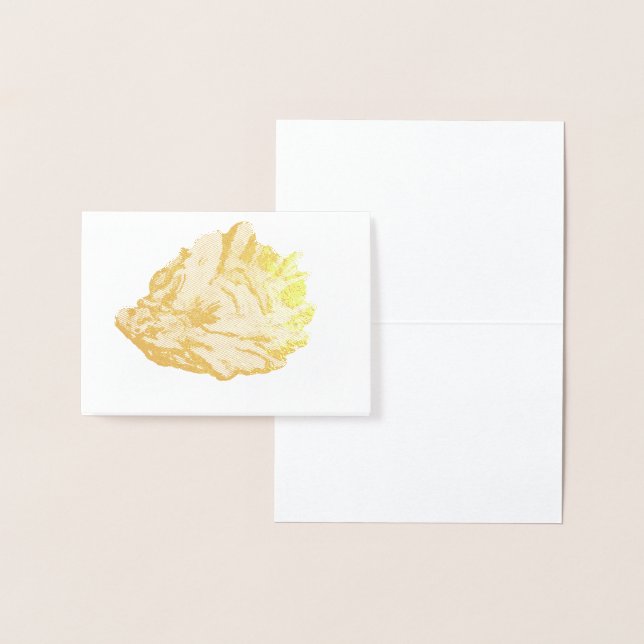 Etched Gold Oyster Seashell Folienkarte (Anzeige)