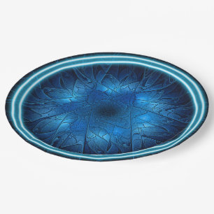 Etched-Look Blue Fraktal Star von David Pappteller