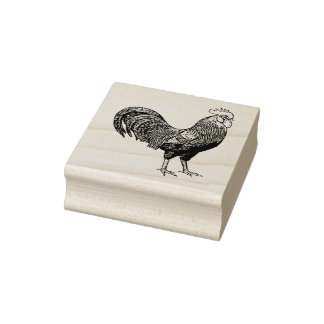 Etched Rooster Stamp for Art and Crafts Gummistempel