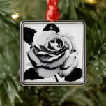 Etched Rose Ornament Aus Metall<br><div class="desc">Ornament featuring an etched rose from my Pink Passion design. This could look very nice hanging on your Christmas tree!</div>