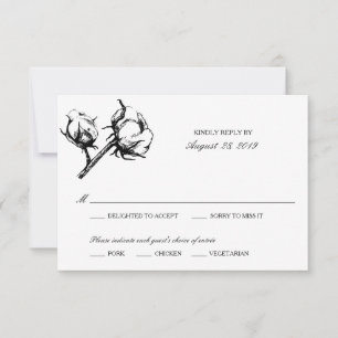 Etching Plante en coton Mariage RSVP
