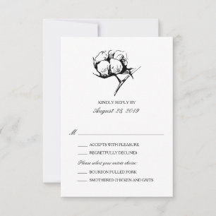 Etching Plante en coton   Mariage RSVP