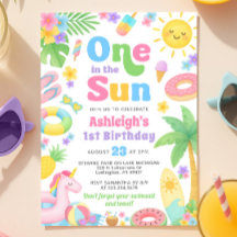 Été 1er anniversaire Invitation - Un dans le solei