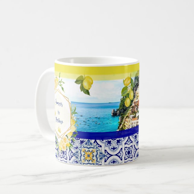 Été à Positano Mug Lemons Vietri Carreaux (Devant gauche)