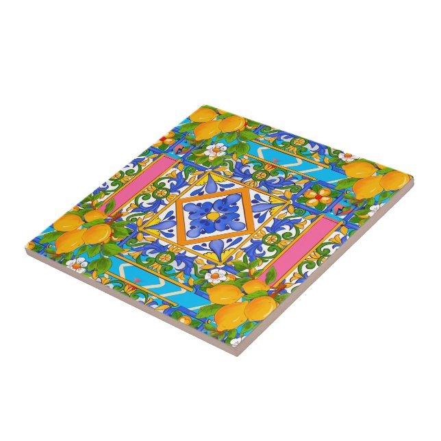 Été, Carreaux siciliens, agrumes, citrons (Côté)