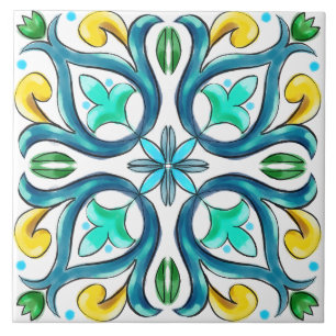 Été, Carreaux siciliens, majolica, céramique