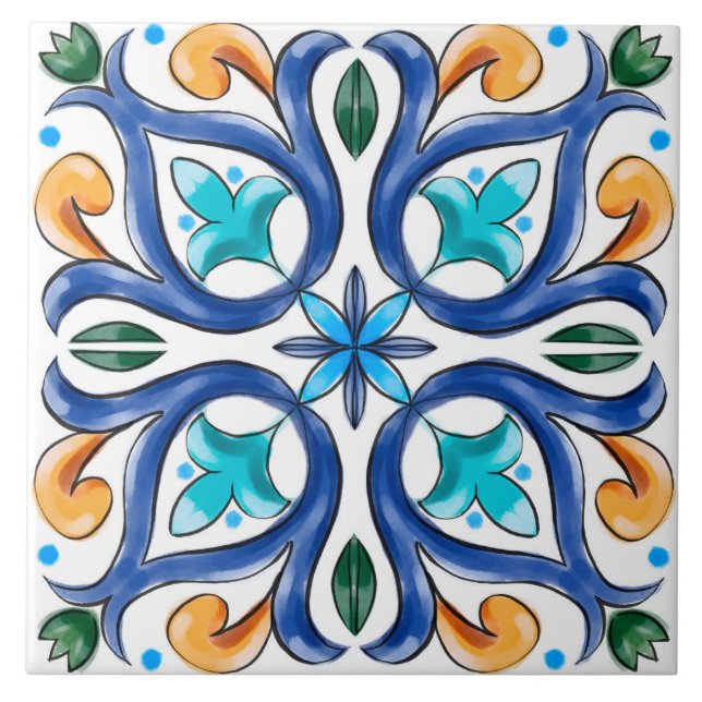 Été, Carreaux siciliens, majolica, céramique (Devant)
